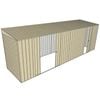Build-a-Shed 1.5 x 6 x 2m Skillion Double and Single Sliding Side Doors Shed - Cream