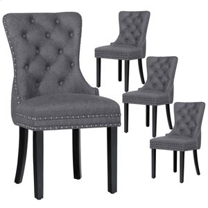 Alfordson Set Of 4 Dining Chairs Fabric Grey