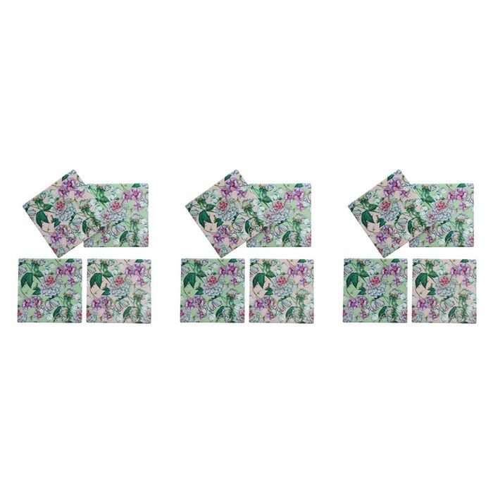 3x 4pc LVD Porcelain Coasters Serenity Home/Kitchen Decor 10cm Square