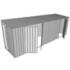 Build-a-Shed 1.5 x 6 x 2m Sliding Door Tunnel Shed With 3 Hinged Side Doors - Zinc