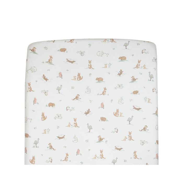 Living Textiles Organic Port-a-cot Fitted Sheet - Australiana