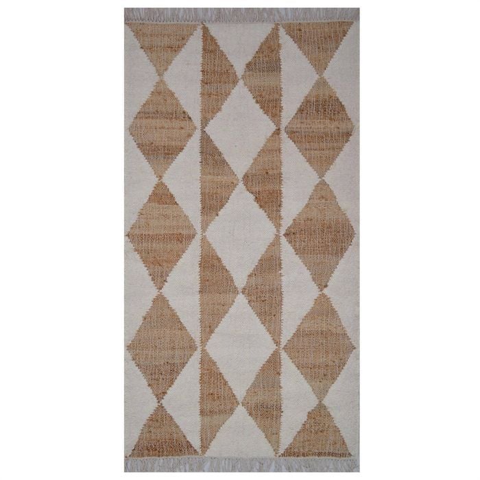 Natural Handwoven Jute Rug-Toulon 1132-Natural/Ivory-80x150cm
