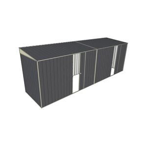Build-a-Shed 1.5 x 6 x 2m Dual Sliding Side Door Skillion Shed - Grey