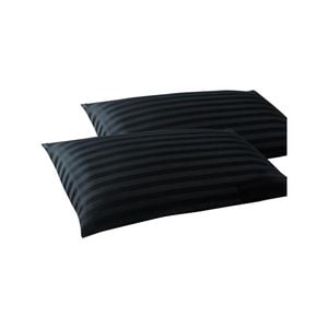 CottonMore 100% Cotton 650TC Sateen Striped Black Pillowcases