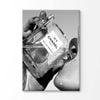 Black And White Drinking Fashion Bottle  Print 100% Australian Made 150x100cm (Stretched Canvas)