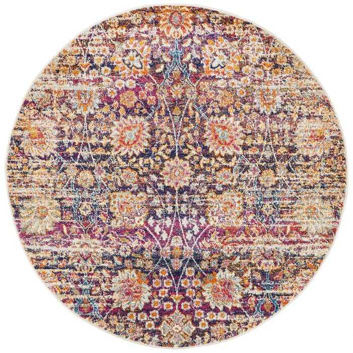 The Rug Connection Ama 360 Navy 150x150cm - Small Round Transitional Pet Friendly Indoor Rug