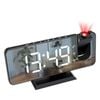 Catzon Led Mirror Alarm Clock With Projection Display Auto Dimmer-black
