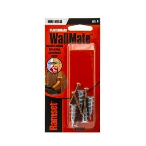 Ramset Zinc Mini Wallmate And Screw - 4 Pack