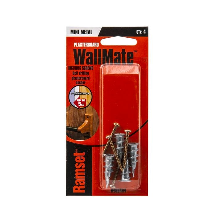 Ramset Zinc Mini Wallmate And Screw - 4 Pack