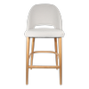 Durafurn 750mm High Light Grey Fabric Semifreddo Bar Stool with Natural Beech Wood Legs