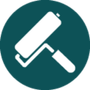 Paint roller Icon in green Bunnings background