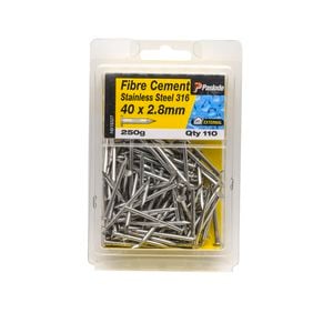 Paslode 40 x 2.8 250g Fibre Cement Stainless Steel Nails - 110 Pack