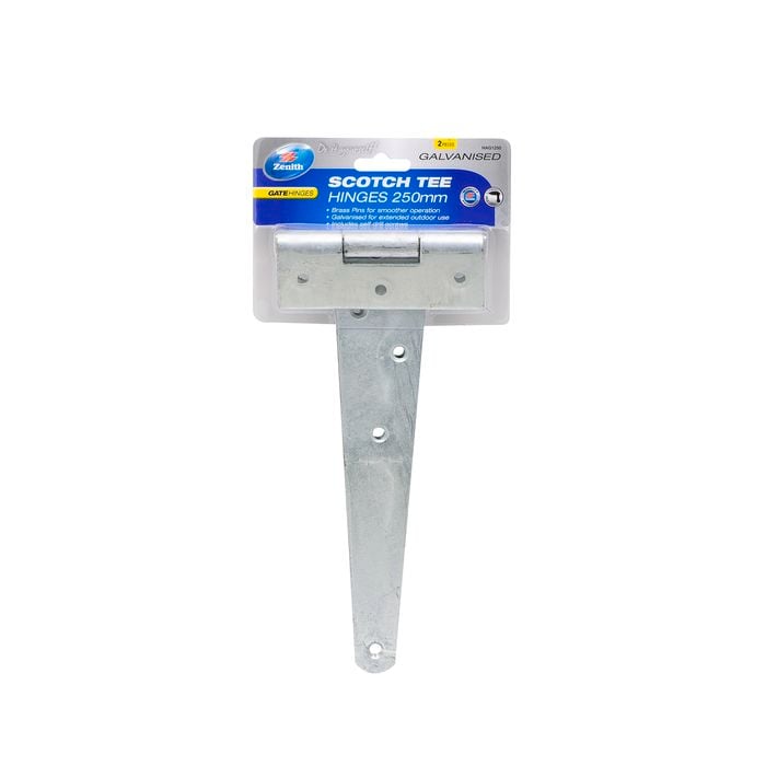 Zenith Scotch Tee Hinge 250mm Galvanised 2pk