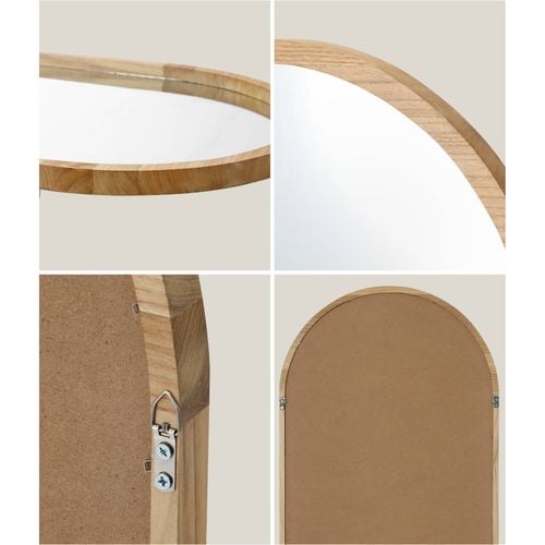 Oikiture 84x50cm Wooden Wall Mirror Oval Bunnings Australia