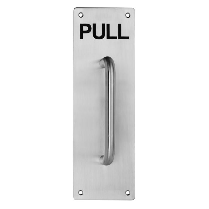 Lemaar 300 x 100 x 2mm Satin Stainless Steel Engraved D Pull On Plate