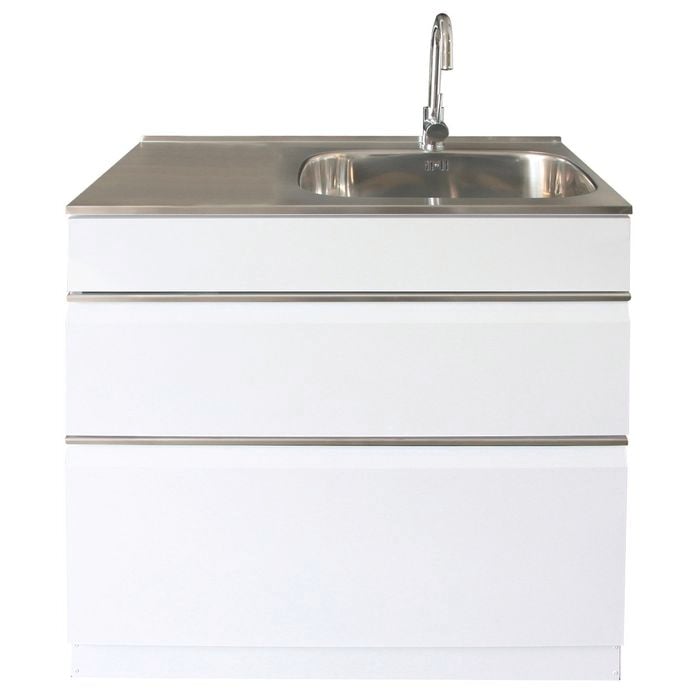 Dissco Elite Twin Drawer  900x560mm Right Hand Tub White - White Right Hand