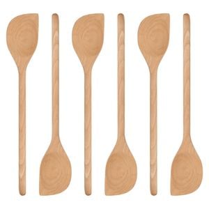 Argon Tableware Wooden Scraper Spoons - 30cm - Pack of 6