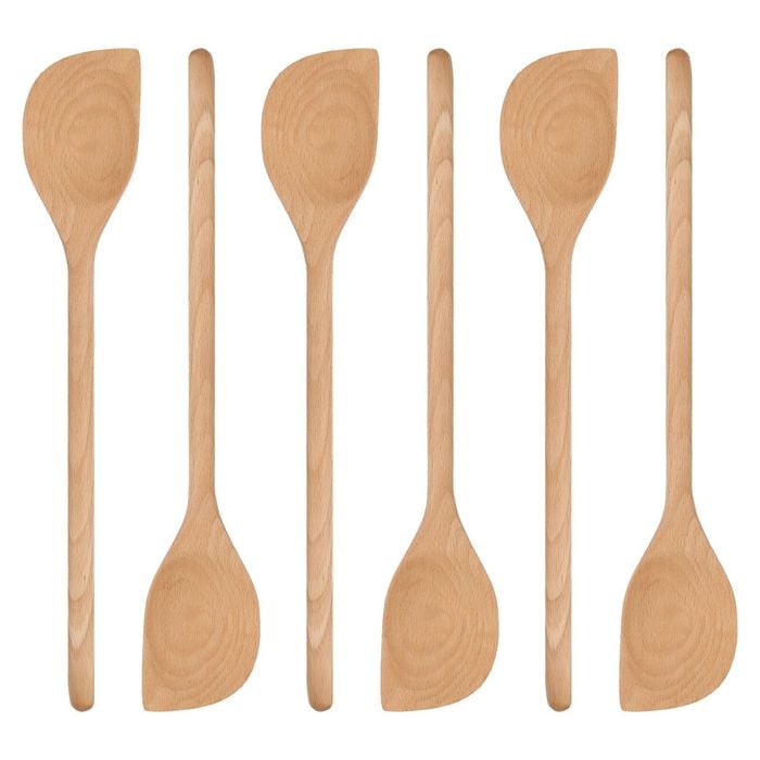 Argon Tableware Wooden Scraper Spoons - 30cm - Pack of 6