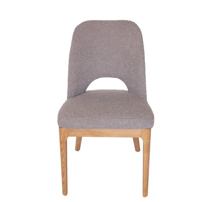 Sk Designer Living | Maribel Boucle Dining Chair | Natural Legs - Grey Bouclé