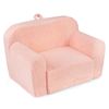 Costway Kid Foam Couch Teddy Fleece Sofa Reading Chair Gift Pink