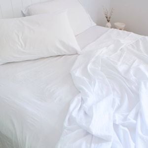 Royal Comfort Opulence Washed Microfibre Sheet Set Ultra Soft Bedding White King Single