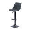 2pc Urban Style Gary Bar Stool Set Gas Lift Chair Furniture Black Metal & PU