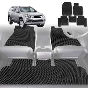 6D Diamond Car Floor Mats for Isuzu MU-X 2013-2020-Ultimate Set-Black-Outback GT