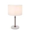 Telbix Placin Vintage Table Desk Lamp Light Fabric Metal Marble Bronze Ivory White Marble