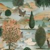 Tundra Orange/Green Wallpaper. 53cm x 10.05m