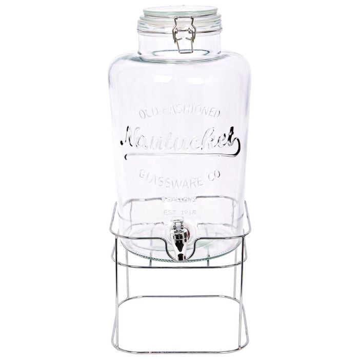 Rink Drink Glass Drinks Dispenser with Tap & Chrome Stand - 8.7L