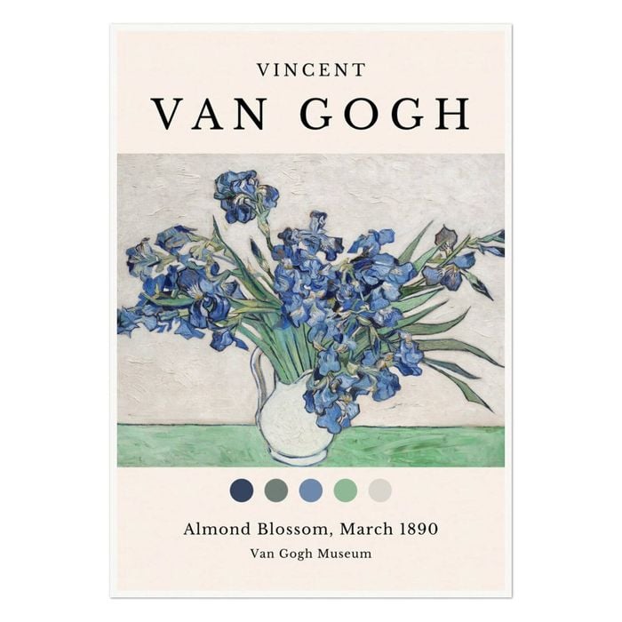 Galrie Van Gogh's Irises in Vase Iconic Post-Impressionist Art Print for Home Decor, Poster Only, A2 42 x 60cm (16 x 24inch)