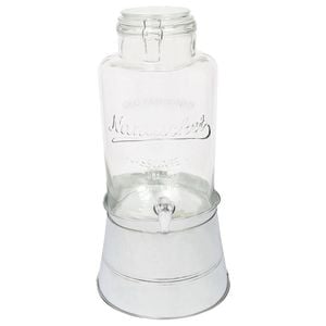 Rink Drink Glass Drinks Dispenser with Tap & Silver Bucket Stand - 8.7L
