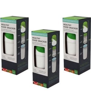3PK BMS Gifts Chilled Snack Lunch Container w/Cold/Ice Pack BPA Free White