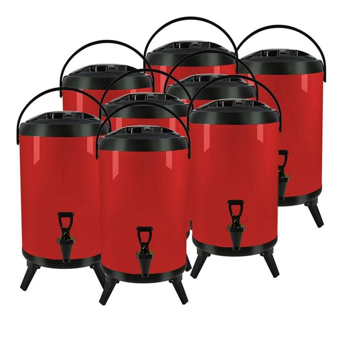 SOGA 8X Stainless Steel Insulated Beverage Dispenser with Tap 16L Red