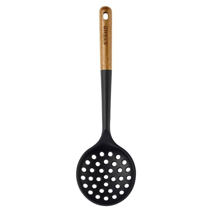Staub 31cm Silicone Skimming Ladle w/ Wood Handle Kitchen Cooking Utensil Brown