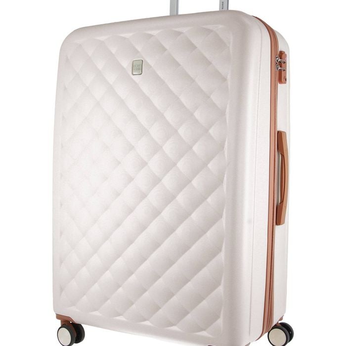 Pierre Cardin 4 Wheel Medium Hard-shell Tsa Lock Travel Luggage 70cm White