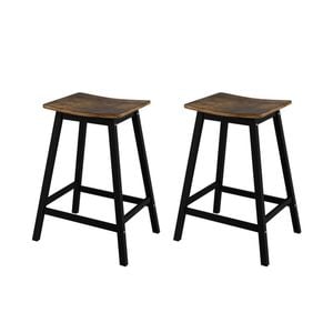 Artiss Bar Stools Set of 2 Kitchen Counter Stools Wooden Industrial Rustic Brown