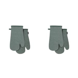 2x 2pc Eco Ladelle Recycled Leaf Oven Mitt Reusable/Washable Pot Holder Green