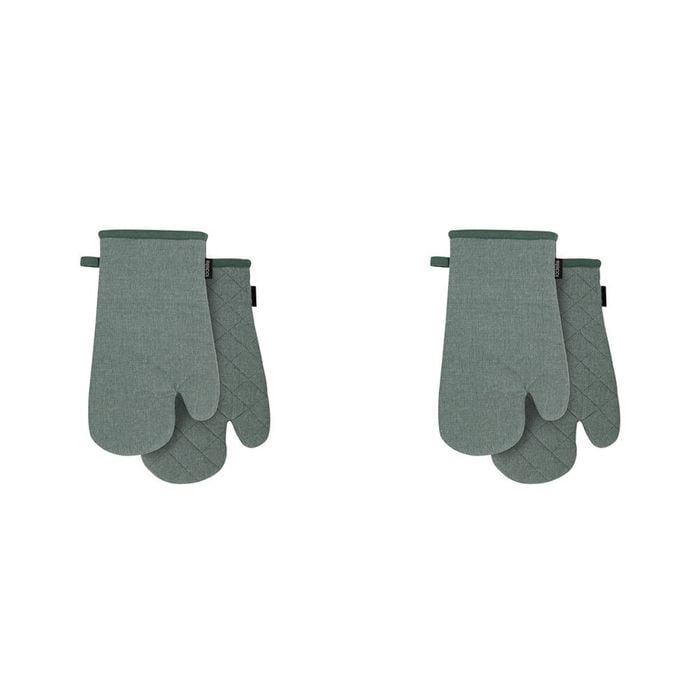 2x 2pc Eco Ladelle Recycled Leaf Oven Mitt Reusable/Washable Pot Holder Green
