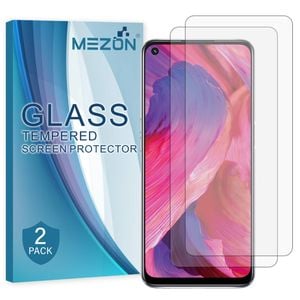 2 Pack MEZON OPPO A74 5G Clear Tempered Glass Screen Protectors