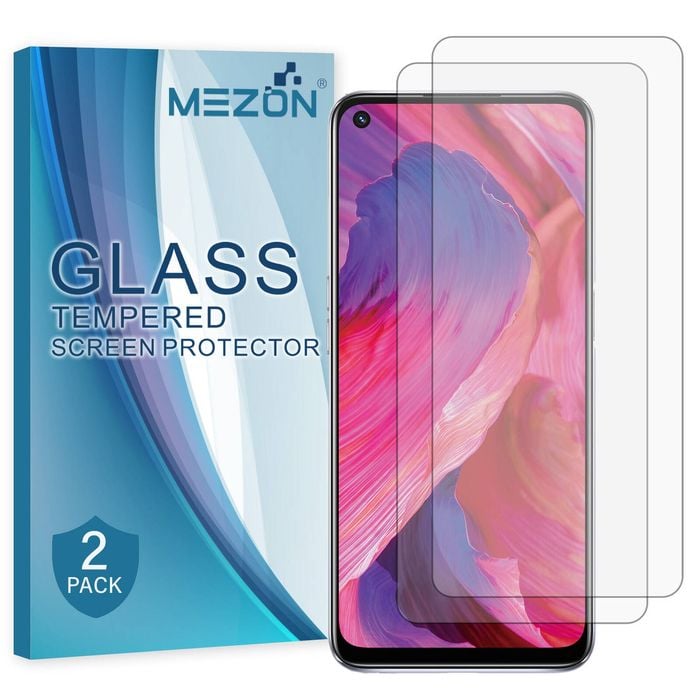 2 Pack MEZON OPPO A74 5G Clear Tempered Glass Screen Protectors