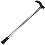 Metal WALKING STICK Travel Extendable Pole Compact Adjustable Lightweight  Silver