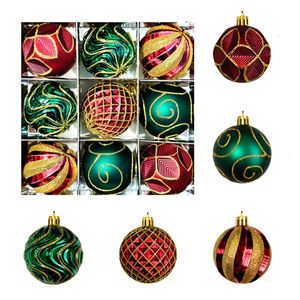 Catzon 9 Pcs Christmas Balls 6CM Shatterproof Ornaments for Home Party Holiday-Set 2