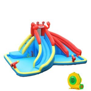 Costway Crab Inflatable Water Park Bounce House Splash Pool W/750w Blower