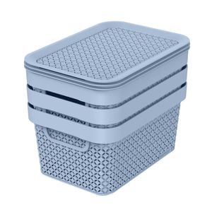 Ezy Storage 5L Mode Decorative Basket With Lid - 3 Pack