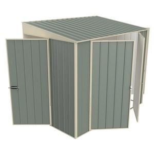 Build-a-Shed 1.2 x 2.3 x 2.0m Tunnel Shed Tunnel Hinged Door Plus Double Hinged Side Door - Green