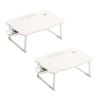 SOGA 2X White Adjustable Folding Bed Table