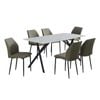 Dining Set Sintered stone with 6pcs faux leather Dining Chair