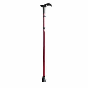 Rebotec Foldable Walking Stick with Derby Handle - Compact, Lightweight, and Height Adjustable Walking Cane