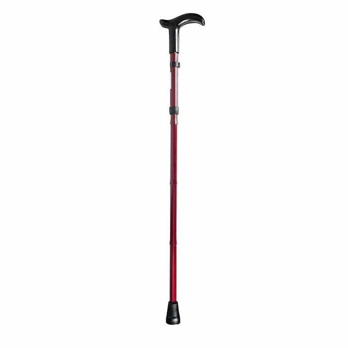Rebotec Foldable Walking Stick with Derby Handle - Compact, Lightweight, and Height Adjustable Walking Cane